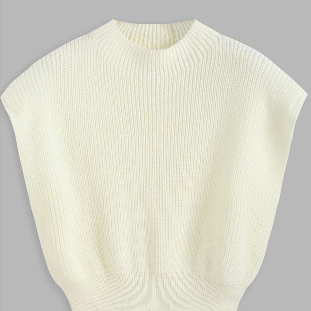 Brand new sleeveless sweater with high neck